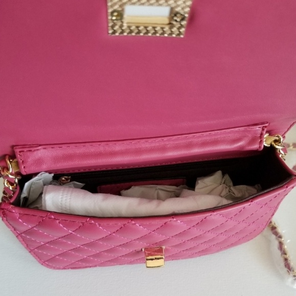 👛💖Handbag💖👛 Quilted "Pink" Crossbody Bag - Picture 2 of 3